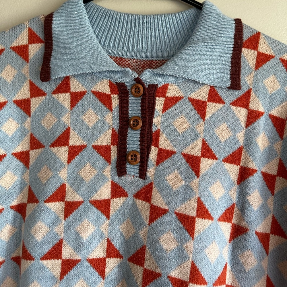 Geometric Pattern Polo Shirt - Picture 3 of 5
